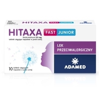 Hitaxa Fast Junior 2,5 mg Tabletki na alergię dla dzieci, 10 tabletek