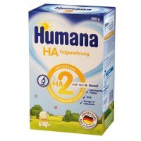 Humana HA 2 Hipoalergiczne mleko modyfikowane w proszku, 500 g (data ważności: 18.11.2022)