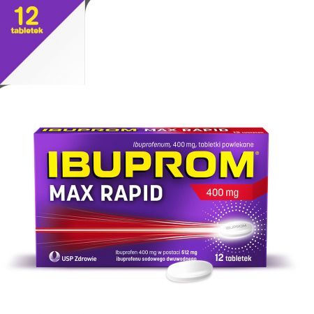 IBUPROM Max Rapid 400 mg, 12 tabletek (data ważności: 31.01.2024)