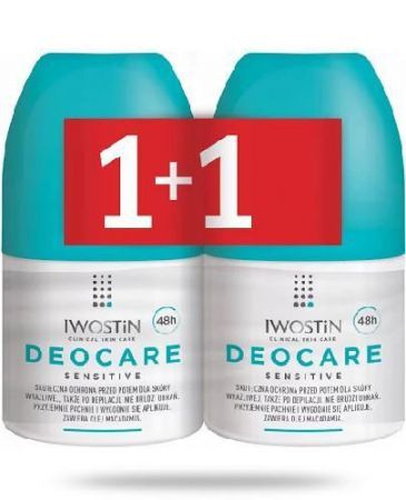 Iwostin Deocare Sensitive Antyperspirant roll-on 48H, 2 x 50 ml