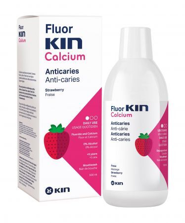 KIN Fluorkin Calcium płyn do płukania jamy ustnej dla dzieci, 500 ml