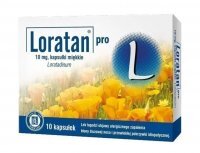 Loratan pro 10 mg Tabletki na alergię, 10 kapsułek