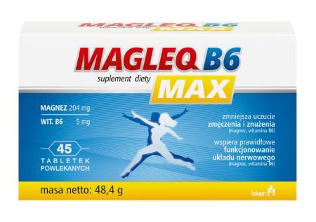Magleq B6 Max, 45 tabletek (data ważności: 31.10.2023)