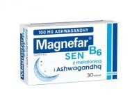 Magnefar B6 Sen z melatoniną i Ashwagandhą, 30 tabletek (data ważności: 31.07.2024)