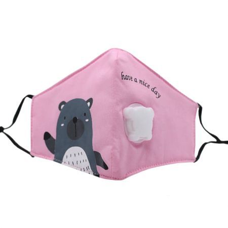 Maska antysmogowa dla dzieci z filtrem N99, Alexpo, bawełniana, wzór miś, 1 sztuka