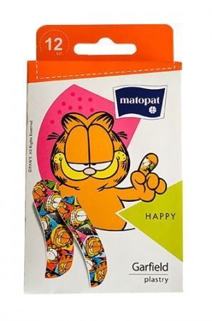Matopat Happy Plastry Garfield dla dzieci, 12 sztuk