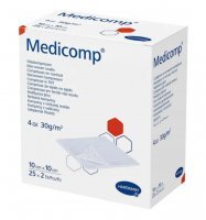Medicomp Kompresy jałowe z włókniny 10 x 10 cm, 25 x 2 sztuk