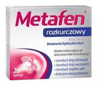 Metafen Rozkurczowy 40 mg, 20 tabletek (data ważności: 30.04.2024)