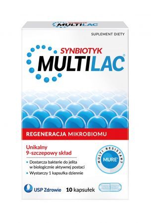 MULTILAC Synbiotyk (probiotyk + prebiotyk), 10 kapsułek