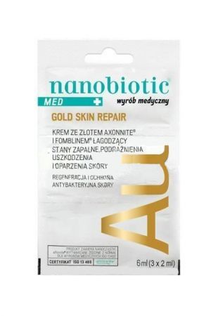 Nanobiotic Med+ Gold Skin Repair Au Krem regeneracyjny na skórę, 6 ml (3 x 2 ml)