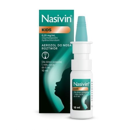 Nasivin Kids 0,25mg/ml aerozol do nosa dla dzieci, 10 ml