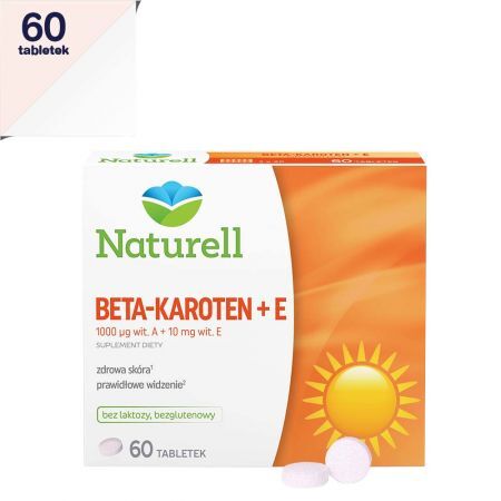 Naturell Beta-karoten + Witamina E, 60 tabletek