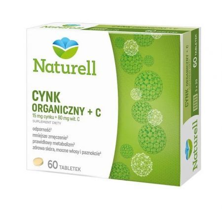 Naturell Cynk organiczny + C, 60 tabletek
