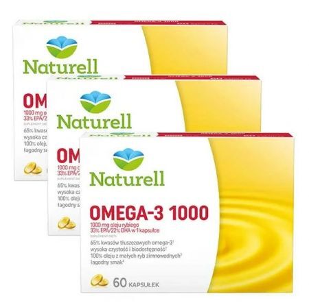 Naturell OMEGA 3 1000 mg, 3 x 60 kapsułek + GRATIS Poradnik Zdrowego Serca