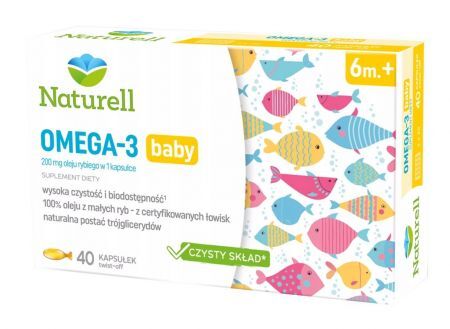 Naturell Omega-3 Baby, 40 kapsułek twist-off