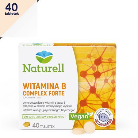 Naturell Witamina B Complex Forte, 40 tabletek + próbka GRATIS