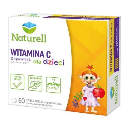 Naturell Witamina C dla dzieci, 60 tabletek do żucia