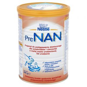 Nestle Pre Nan Preparat do postępowania dietetycznego dla wcześniaków i niemowląt od urodzenia, 400 g