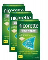 Nicorette Classic Gum 4 mg Guma nikotynowa, 105 sztuk