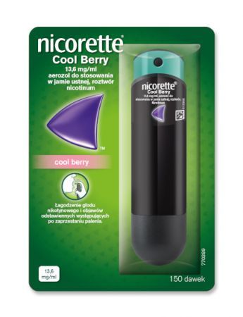 Nicorette Cool Berry leczenie uzależnienia od nikotyny, 150 dawek