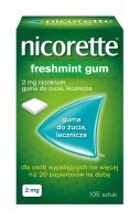 Nicorette freshmint guma lecznicza 2 mg, 105 sztuk