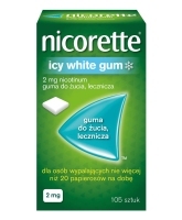Nicorette Icy White Gum 2 mg Guma do żucia, lecznicza, 105 sztuk