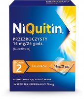 NiQuitin 14 mg/ 24h  2 Stopień, Plastry antynikotynowe na rzucanie palenia, 7 plastrów
