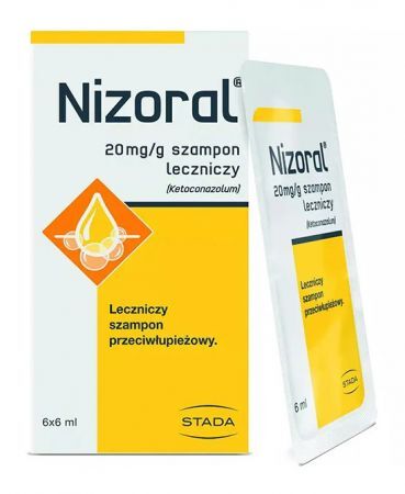 Nizoral Leczniczy szampon przeciwłupieżowy, 6 saszetek (data ważności: 30.04.2023r)