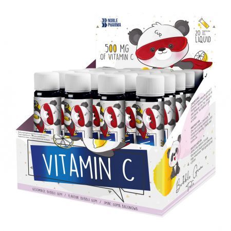 Noble Pharma Vitamin C o smaku gumy balonowej, 20 ampułek