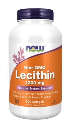 NOW Foods Lecithin 1200 mg Non-GMO, 200 kapsułek