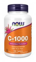 NOW Foods Vitamin C-1000 with Rose Hips, 100 tabletek
