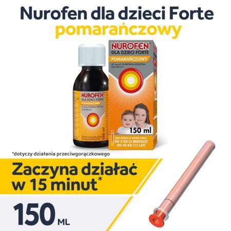 Nurofen Forte dla dzieci smak pomarańczowy, 150 ml