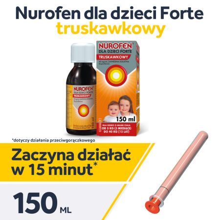 Nurofen  Forte dla dzieci smak truskawkowy, 150 ml