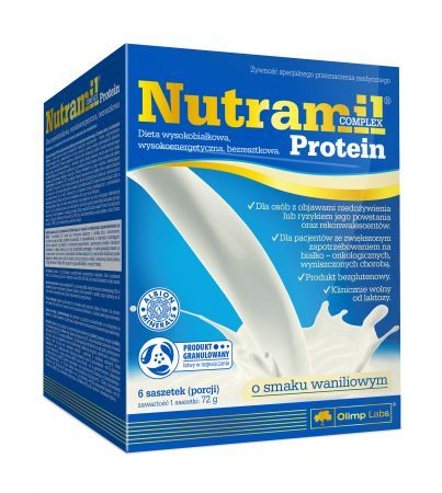 Nutramil Complex Protein Waniliowy Dieta wysokobiałkowa, wysokoenergetyczna, 6 saszetek