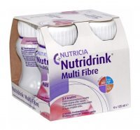 Nutridrink Multi Fibre o smaku truskawkowym, 4 x 125 ml