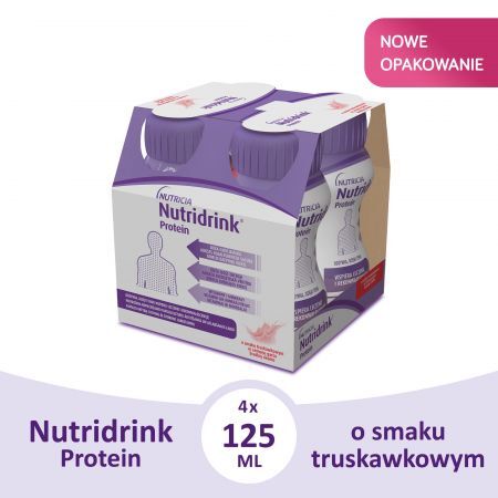 Nutridrink Protein o smaku truskawkowym, płyn 4 x 125 ml
