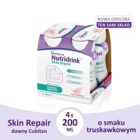 Nutridrink Skin Repair o smaku truskawkowym, płyn 4 x 200 ml