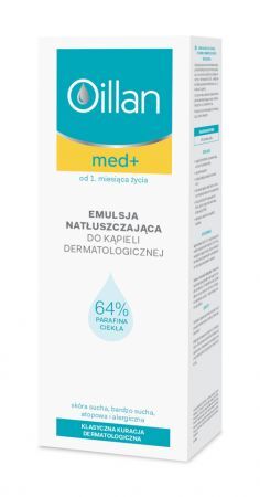 Oillan Med+ Emulsja natłuszczająca do kąpieli dermatologicznej, 500 ml