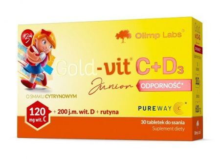Olimp Golg-Vit C + D3 Junior Odporność, 30 tabletek do ssania