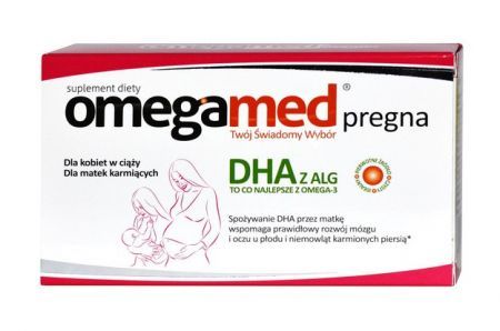 Omegamed Pregna dla kobiet w ciąży i matek karmiących, 60 kapsułek (data ważności: 30.04.2022)