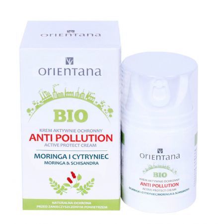 Orientana Bio Krem Aktywnie ochronny Anti Pollution Moringa i Cytryniec, 50 ml