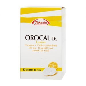 Orocal D3 Lemon, 30 tabletek do żucia