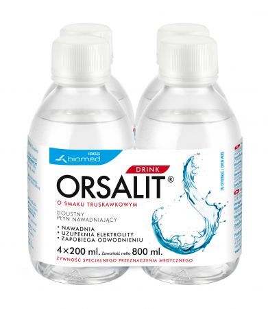 Orsalit Drink o smaku truskawkowym, 4 x 200 ml