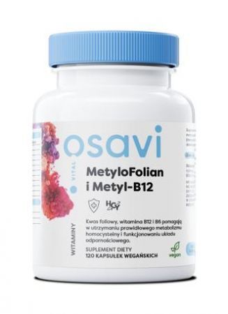 Osavi Vital MetyloFolian i Metyl-B12, 120 kapsułek