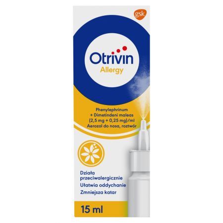 Otrivin Allergy aerozol przeciw alergii, 15 ml