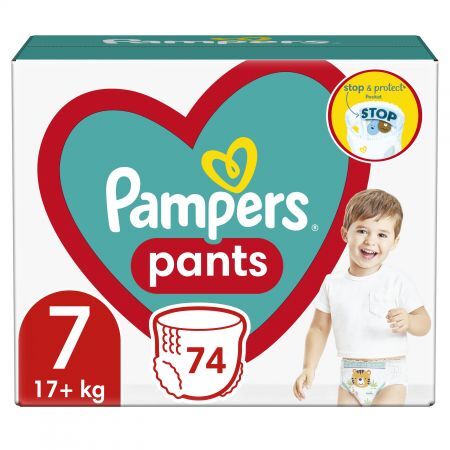 Pampers Pants 7 Pieluchomajtki 17+ kg, 74 sztuki
