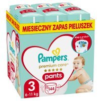 Pampers Premium Care Pants 3 Pieluchomajtki 6-11 kg, 144 sztuki