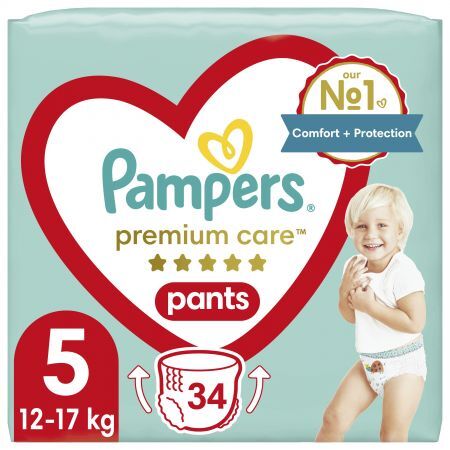 Pampers Premium Care Pants 5 Pieluchomajtki 12-17 kg, 34 sztuki