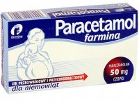 Paracetamol 50 mg czopki przeciwgorączkowe, 10 sztuk /Farmina/