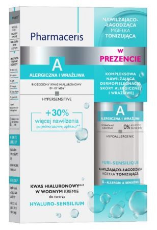 Pharmaceris A Zestaw Krem Hyaluro-Sensilium, 40 ml + Mgiełka tonizująca Puri-Sensilique, 100 ml